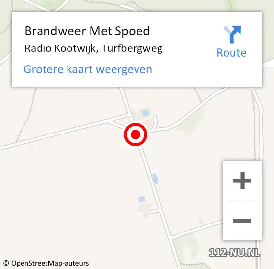 Locatie op kaart van de 112 melding: Brandweer Met Spoed Naar Radio Kootwijk, Turfbergweg op 10 januari 2015 15:31