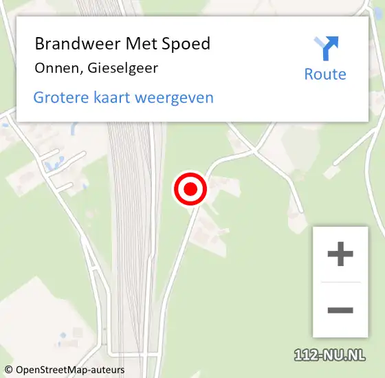 Locatie op kaart van de 112 melding: Brandweer Met Spoed Naar Onnen, Gieselgeer op 10 januari 2015 15:34