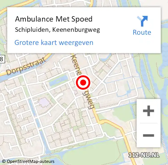 Locatie op kaart van de 112 melding: Ambulance Met Spoed Naar Schipluiden, Keenenburgweg op 10 januari 2015 16:22