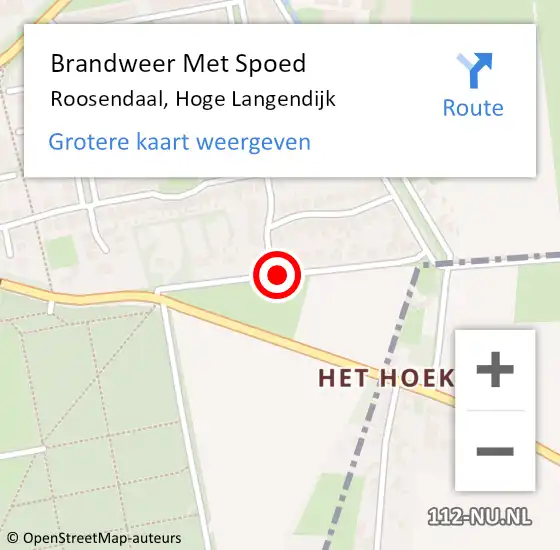 Locatie op kaart van de 112 melding: Brandweer Met Spoed Naar Roosendaal, Hoge Langendijk op 10 januari 2015 17:29