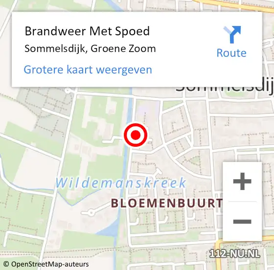 Locatie op kaart van de 112 melding: Brandweer Met Spoed Naar Sommelsdijk, Groene Zoom op 27 oktober 2013 10:44