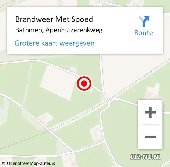 Locatie op kaart van de 112 melding: Brandweer Met Spoed Naar Bathmen, Apenhuizerenkweg op 10 januari 2015 20:32