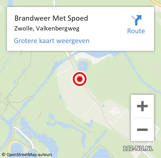 Locatie op kaart van de 112 melding: Brandweer Met Spoed Naar Zwolle, Valkenbergweg op 10 januari 2015 21:39