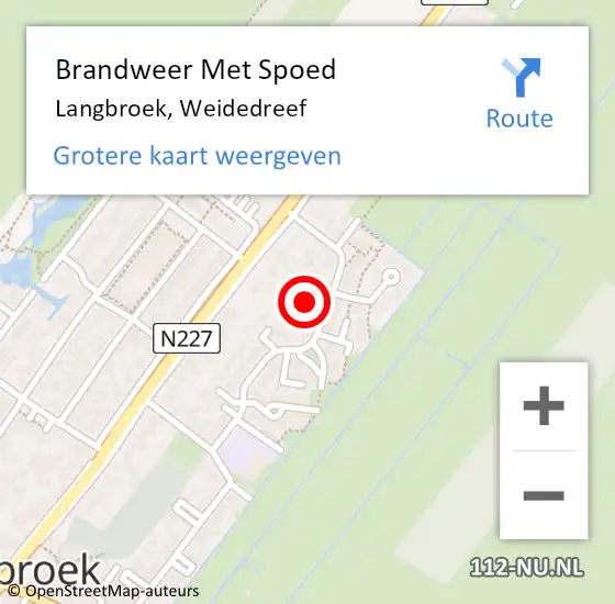 Locatie op kaart van de 112 melding: Brandweer Met Spoed Naar Langbroek, Weidedreef op 10 januari 2015 21:50