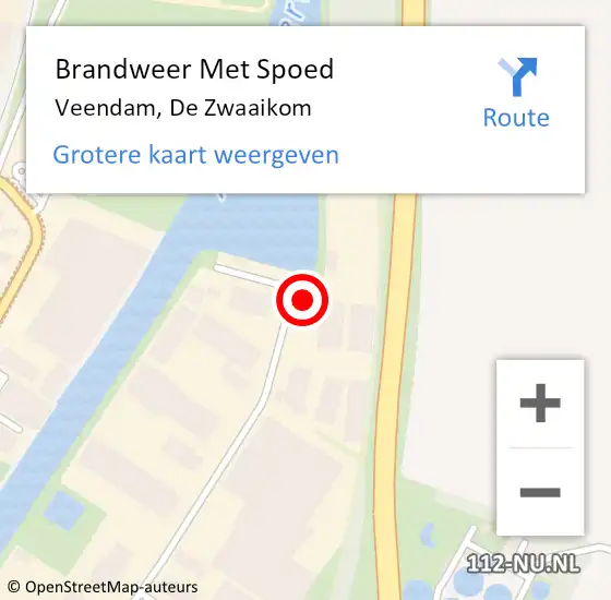 Locatie op kaart van de 112 melding: Brandweer Met Spoed Naar Veendam, De Zwaaikom op 10 januari 2015 22:17