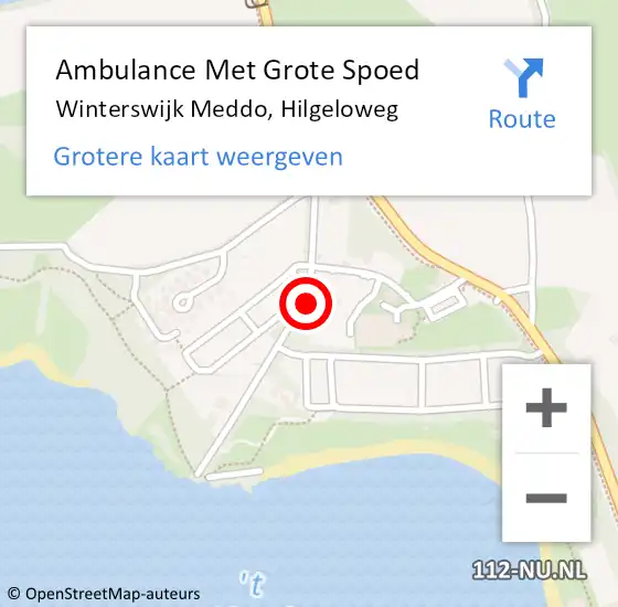 Locatie op kaart van de 112 melding: Ambulance Met Grote Spoed Naar Winterswijk Meddo, Hilgeloweg op 10 januari 2015 22:54