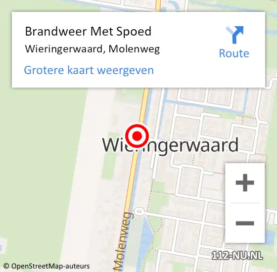 Locatie op kaart van de 112 melding: Brandweer Met Spoed Naar Wieringerwaard, Molenweg op 11 januari 2015 00:07