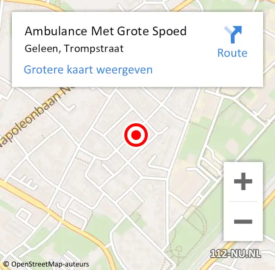 Locatie op kaart van de 112 melding: Ambulance Met Grote Spoed Naar Geleen, Trompstraat op 11 januari 2015 00:12