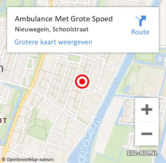 Locatie op kaart van de 112 melding: Ambulance Met Grote Spoed Naar Nieuwegein, Schoolstraat op 11 januari 2015 01:10