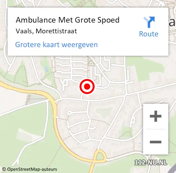 Locatie op kaart van de 112 melding: Ambulance Met Grote Spoed Naar Vaals, Morettistraat op 27 oktober 2013 11:21