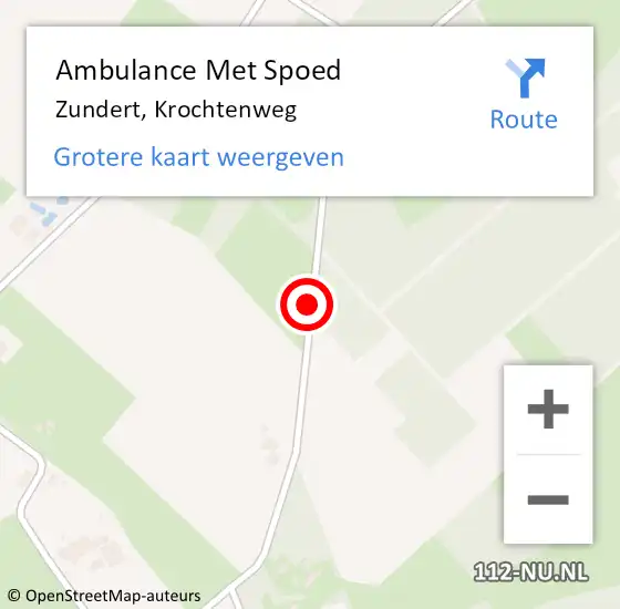 Locatie op kaart van de 112 melding: Ambulance Met Spoed Naar Zundert, Krochtenweg op 27 oktober 2013 11:27