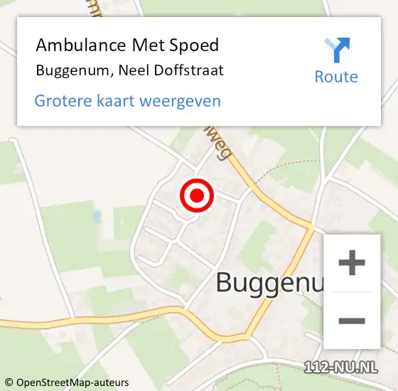 Locatie op kaart van de 112 melding: Ambulance Met Spoed Naar Buggenum, Neel Doffstraat op 11 januari 2015 09:31