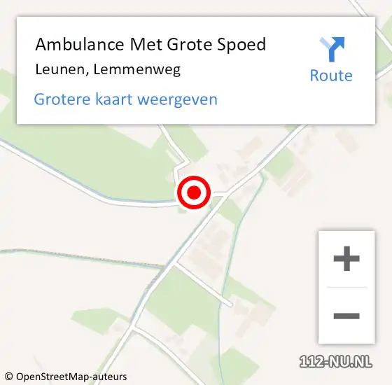 Locatie op kaart van de 112 melding: Ambulance Met Grote Spoed Naar Leunen, Lemmenweg op 11 januari 2015 10:26