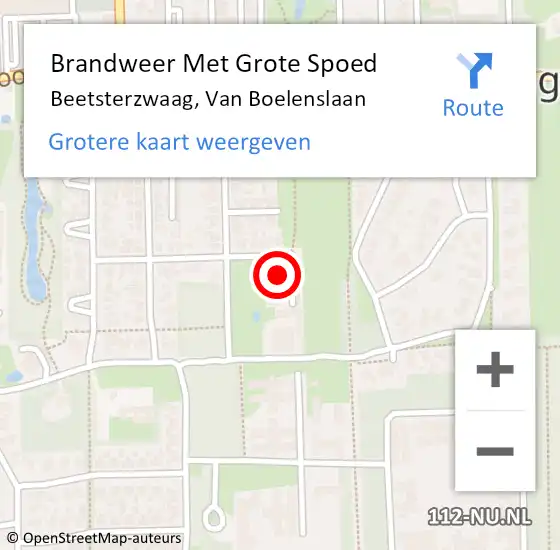 Locatie op kaart van de 112 melding: Brandweer Met Grote Spoed Naar Beetsterzwaag, Van Boelenslaan op 11 januari 2015 10:46