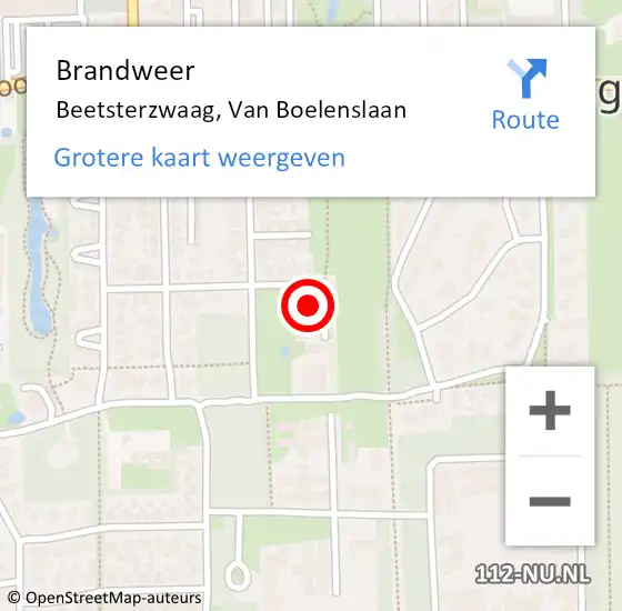 Locatie op kaart van de 112 melding: Brandweer Beetsterzwaag, Van Boelenslaan op 11 januari 2015 10:48