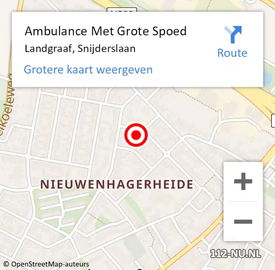 Locatie op kaart van de 112 melding: Ambulance Met Grote Spoed Naar Landgraaf, Snijderslaan op 11 januari 2015 11:28