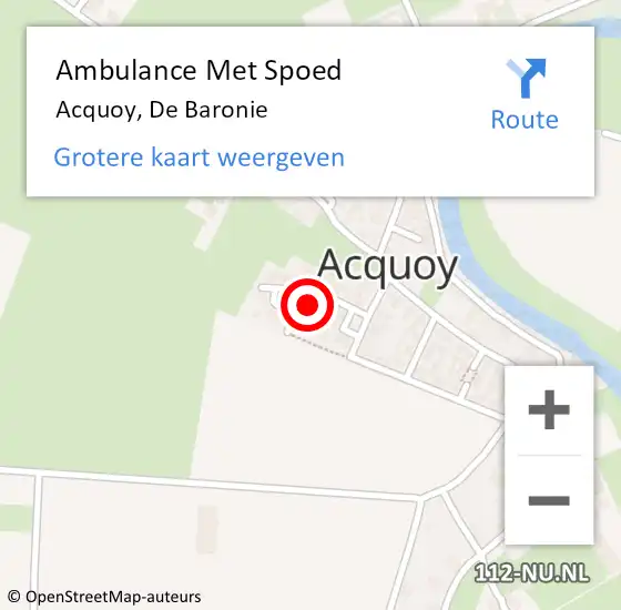 Locatie op kaart van de 112 melding: Ambulance Met Spoed Naar Acquoy, De Baronie op 11 januari 2015 11:57