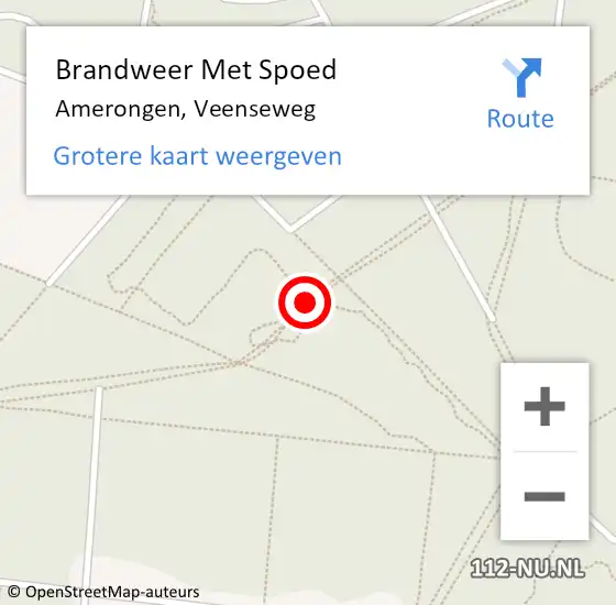 Locatie op kaart van de 112 melding: Brandweer Met Spoed Naar Amerongen, Veenseweg op 11 januari 2015 12:09