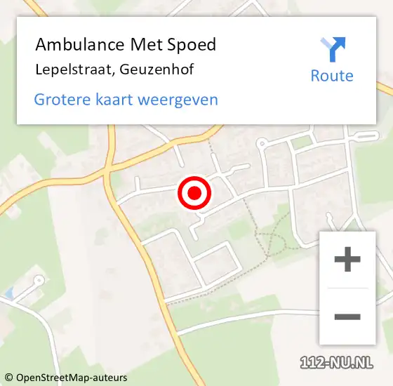 Locatie op kaart van de 112 melding: Ambulance Met Spoed Naar Lepelstraat, Geuzenhof op 11 januari 2015 12:30