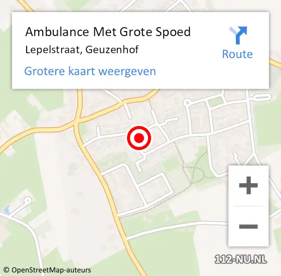 Locatie op kaart van de 112 melding: Ambulance Met Grote Spoed Naar Lepelstraat, Geuzenhof op 11 januari 2015 12:43