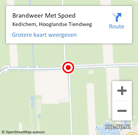 Locatie op kaart van de 112 melding: Brandweer Met Spoed Naar Kedichem, Hooglandse Tiendweg op 27 oktober 2013 11:51