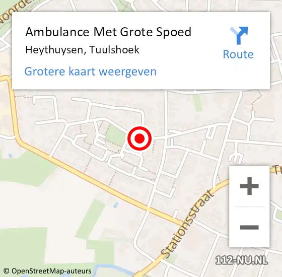 Locatie op kaart van de 112 melding: Ambulance Met Grote Spoed Naar Heythuysen, Tuulshoek op 11 januari 2015 13:10