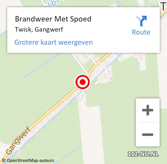 Locatie op kaart van de 112 melding: Brandweer Met Spoed Naar Twisk, Gangwerf op 11 januari 2015 14:27