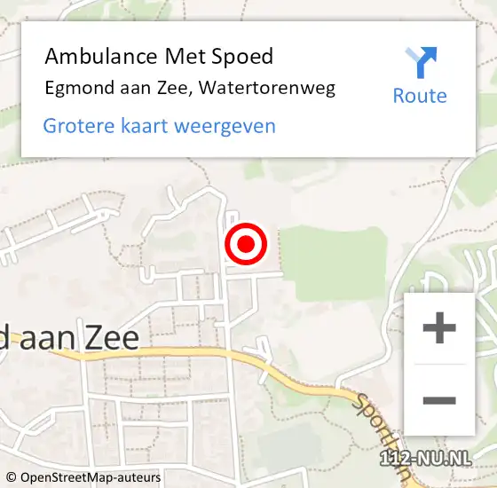 Locatie op kaart van de 112 melding: Ambulance Met Spoed Naar Egmond aan Zee, Watertorenweg op 11 januari 2015 14:42