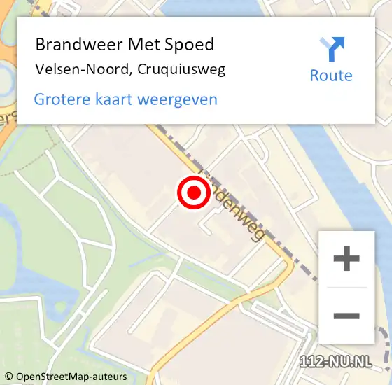 Locatie op kaart van de 112 melding: Brandweer Met Spoed Naar Velsen-Noord, Cruquiusweg op 11 januari 2015 14:54