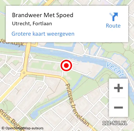 Locatie op kaart van de 112 melding: Brandweer Met Spoed Naar Utrecht, Fortlaan op 11 januari 2015 15:02