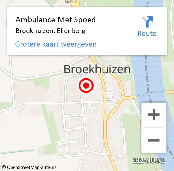 Locatie op kaart van de 112 melding: Ambulance Met Spoed Naar Broekhuizen, Ellenberg op 11 januari 2015 15:42