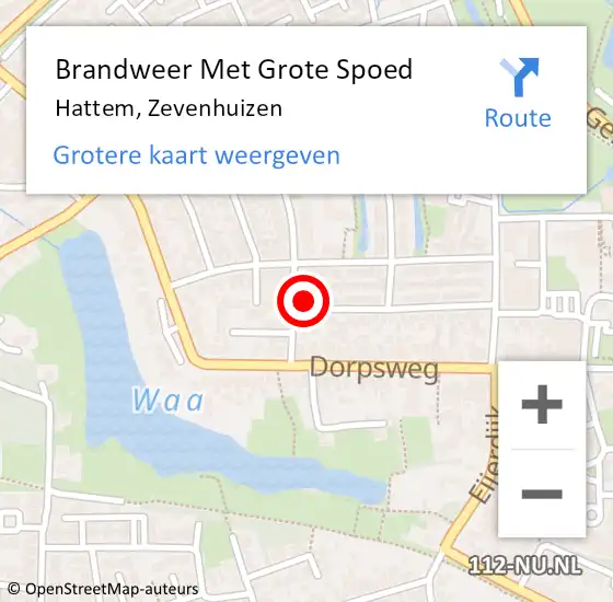 Locatie op kaart van de 112 melding: Brandweer Met Grote Spoed Naar Hattem, Zevenhuizen op 11 januari 2015 17:42