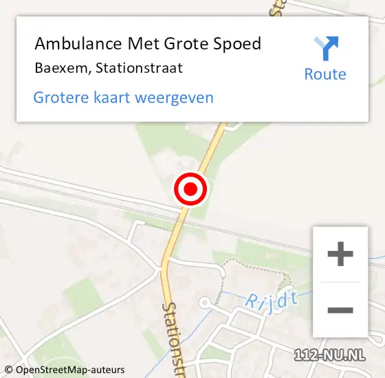 Locatie op kaart van de 112 melding: Ambulance Met Grote Spoed Naar Baexem, Stationstraat op 11 januari 2015 18:13