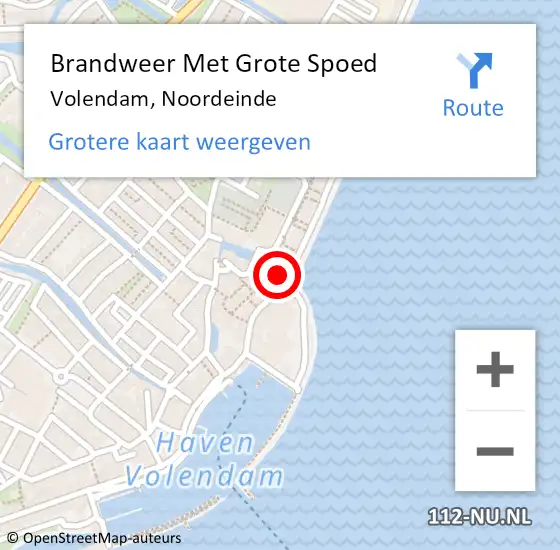 Locatie op kaart van de 112 melding: Brandweer Met Grote Spoed Naar Volendam, Noordeinde op 11 januari 2015 19:33