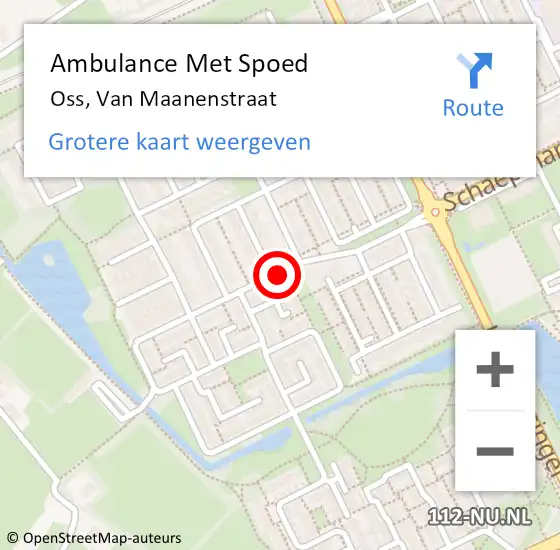 Locatie op kaart van de 112 melding: Ambulance Met Spoed Naar Oss, Van Maanenstraat op 11 januari 2015 19:55