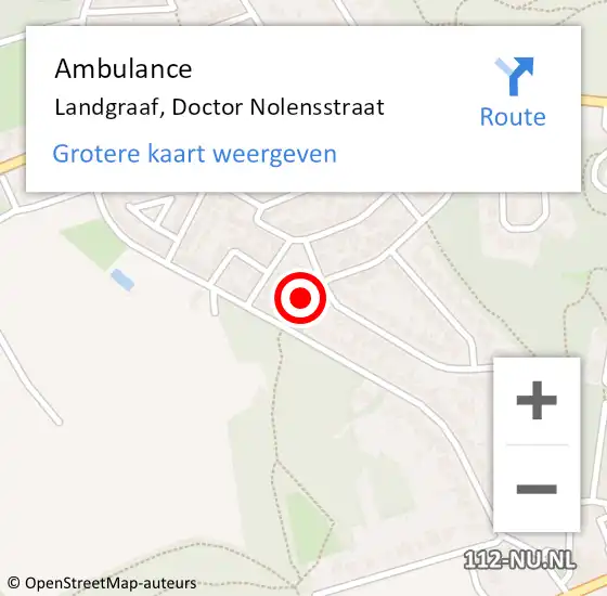 Locatie op kaart van de 112 melding: Ambulance Landgraaf, Doctor Nolensstraat op 11 januari 2015 19:55