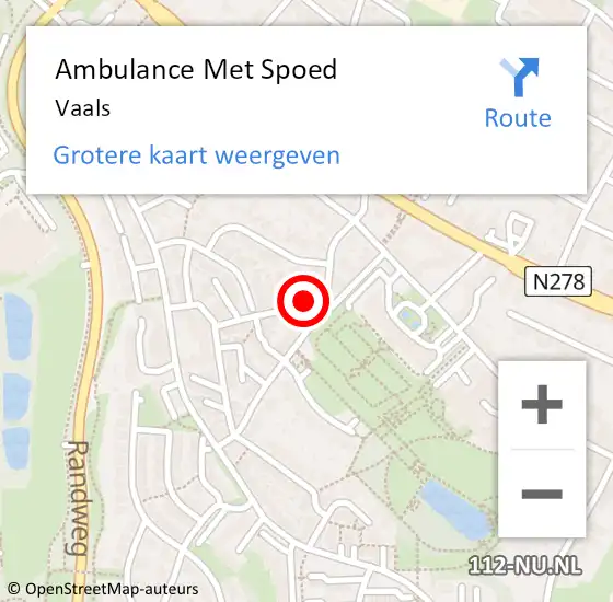 Locatie op kaart van de 112 melding: Ambulance Met Spoed Naar Vaals op 11 januari 2015 19:56