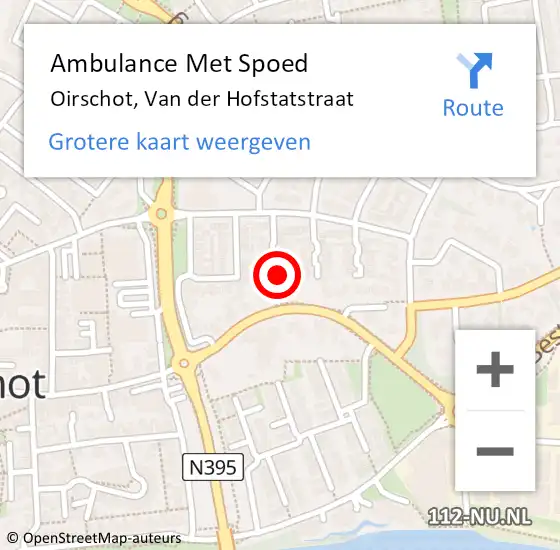 Locatie op kaart van de 112 melding: Ambulance Met Spoed Naar Oirschot, Van der Hofstatstraat op 11 januari 2015 20:06