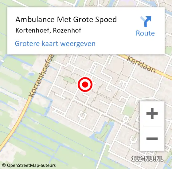 Locatie op kaart van de 112 melding: Ambulance Met Grote Spoed Naar Kortenhoef, Rozenhof op 11 januari 2015 20:50