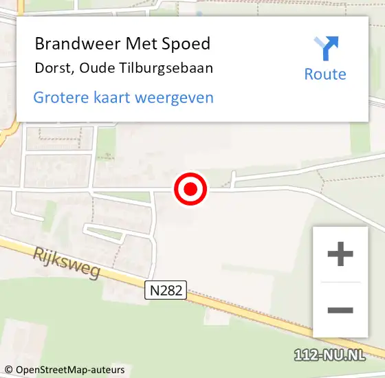 Locatie op kaart van de 112 melding: Brandweer Met Spoed Naar Dorst, Oude Tilburgsebaan op 11 januari 2015 21:53