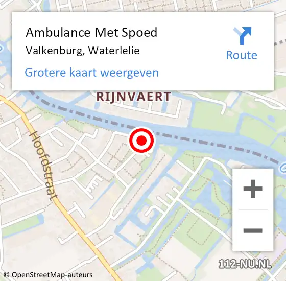 Locatie op kaart van de 112 melding: Ambulance Met Spoed Naar Valkenburg, Waterlelie op 11 januari 2015 22:36