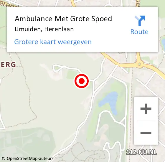 Locatie op kaart van de 112 melding: Ambulance Met Grote Spoed Naar IJmuiden, Herenlaan op 11 januari 2015 23:00