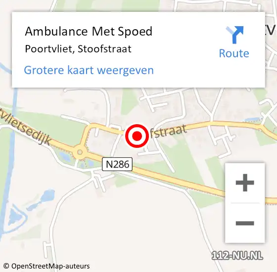Locatie op kaart van de 112 melding: Ambulance Met Spoed Naar Poortvliet, Stoofstraat op 12 januari 2015 01:26