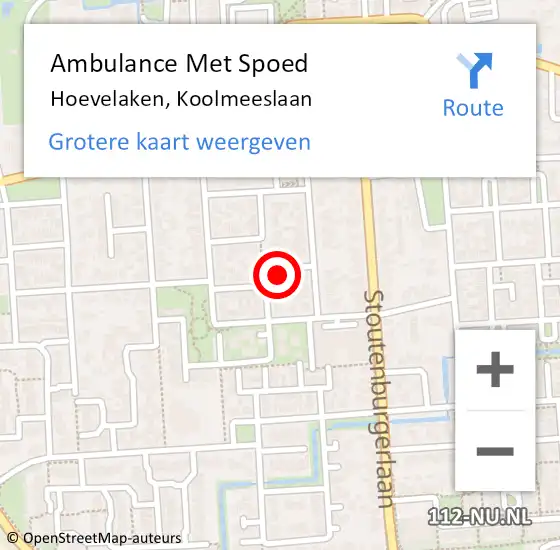 Locatie op kaart van de 112 melding: Ambulance Met Spoed Naar Hoevelaken, Koolmeeslaan op 12 januari 2015 03:05