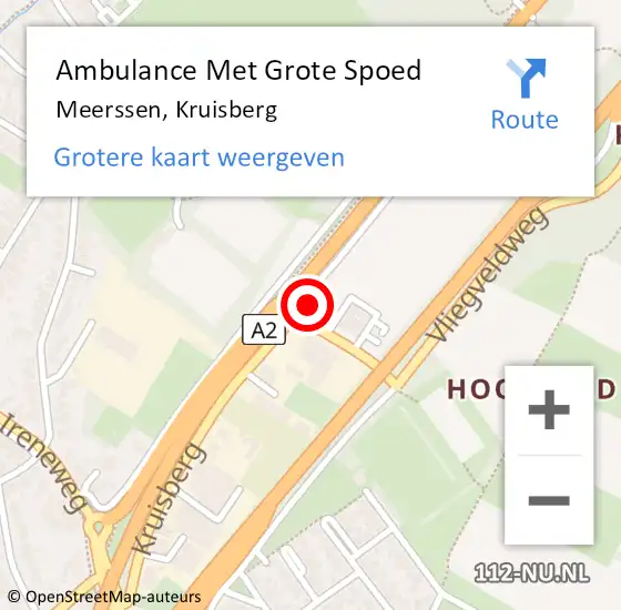 Locatie op kaart van de 112 melding: Ambulance Met Grote Spoed Naar Meerssen, Kruisberg op 12 januari 2015 06:55