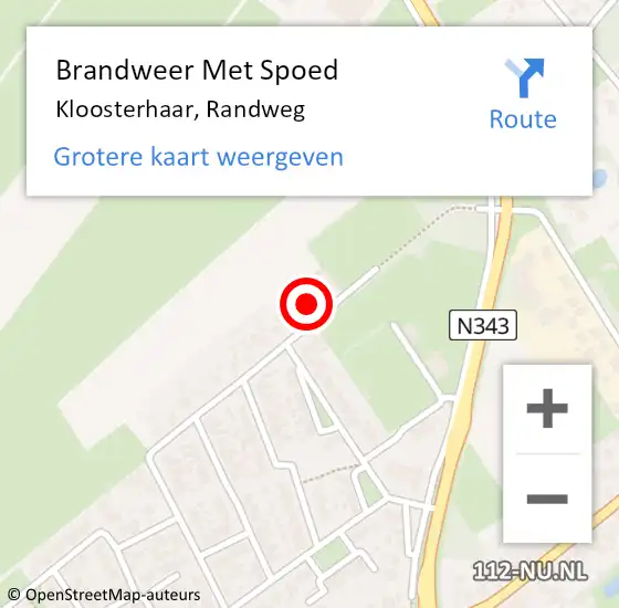 Locatie op kaart van de 112 melding: Brandweer Met Spoed Naar Kloosterhaar, Randweg op 27 oktober 2013 13:02