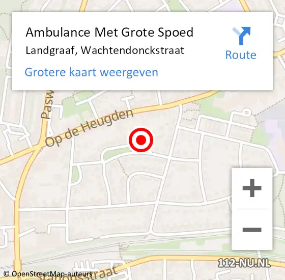 Locatie op kaart van de 112 melding: Ambulance Met Grote Spoed Naar Landgraaf, Wachtendonckstraat op 12 januari 2015 11:44