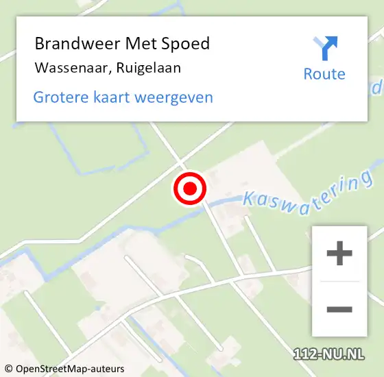 Locatie op kaart van de 112 melding: Brandweer Met Spoed Naar Wassenaar, Ruigelaan op 27 oktober 2013 13:18