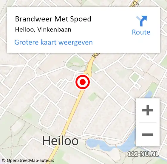 Locatie op kaart van de 112 melding: Brandweer Met Spoed Naar Heiloo, Vinkenbaan op 27 oktober 2013 13:31