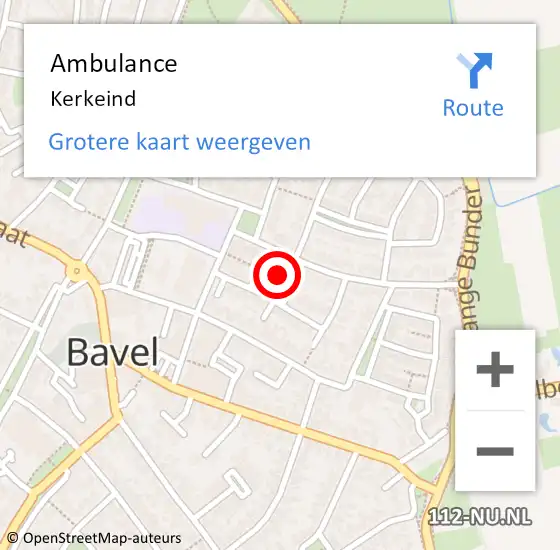 Locatie op kaart van de 112 melding: Ambulance Kerkeind op 12 januari 2015 14:26